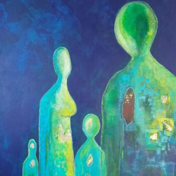Simona Sedláková –figurativní nástěnná malba, akryl na plátně, výrazná barevnost