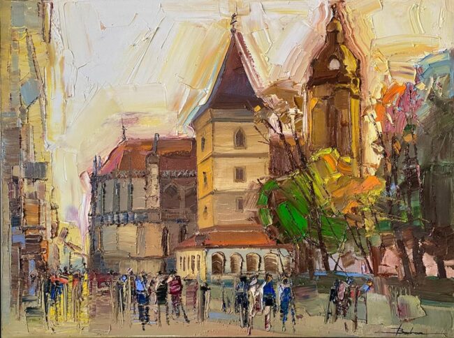 Mykola Bodnar – Košice II, olej na plátně