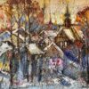 Mykola Bodnar – Vesnička, olej na plátně