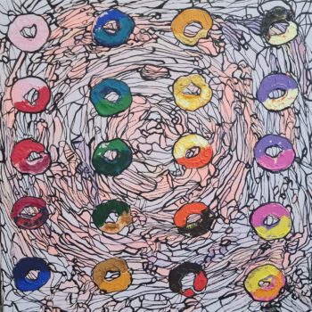 Natália Junasová – Fruit Loops, akryl, obraz na stěnu