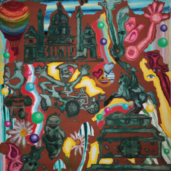 Roman Ďurček – Časosběrná mapa I, kombinovaná technika