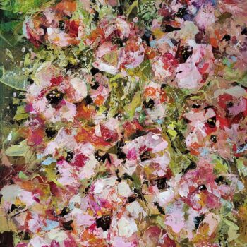 Andrea Ribovičová – Růžová zahrada, akryl