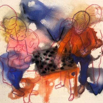 Roman Ďurček – Dětská kompozice VI, kombinovaná technika