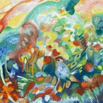 Karin Mikulášová – Čarovný pták, olej na plátně