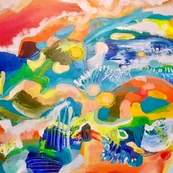 Karin Mikulášová – Snová modř v krajině, akryl