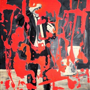 Roman Ďurček – Komunikace (autoportrét), akryl na plátně