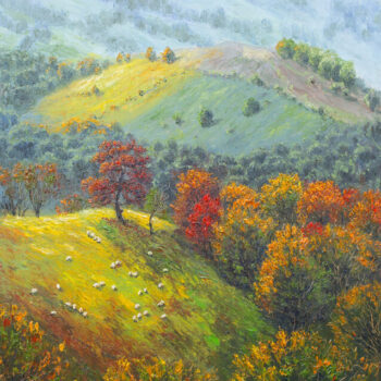 Michal Sabo Balog – Karpaty 4, olej na plátně