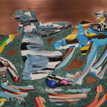 Roman Ďurček – Časosběrná mapa III, kombinovaná technika