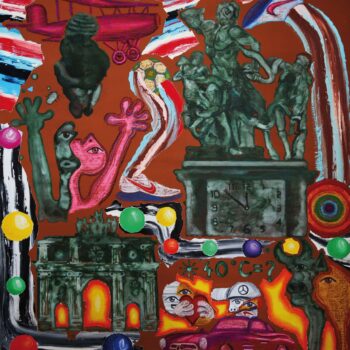 Roman Ďurček – Časosběrná mapa II, kombinovaná technika