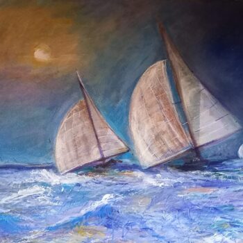 Ružena Velesová – Plachetnice, akryl na sololitu